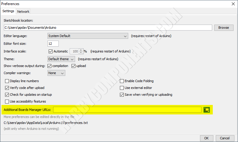 arduino 1.8.5 ide no optimization